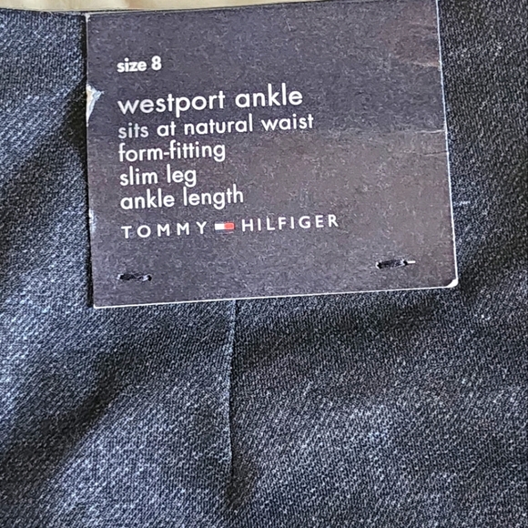Tommy Hilfiger Westport Ankle Pants Size 8 Slim Leg High Waist Navy Blue - Picture 7 of 10